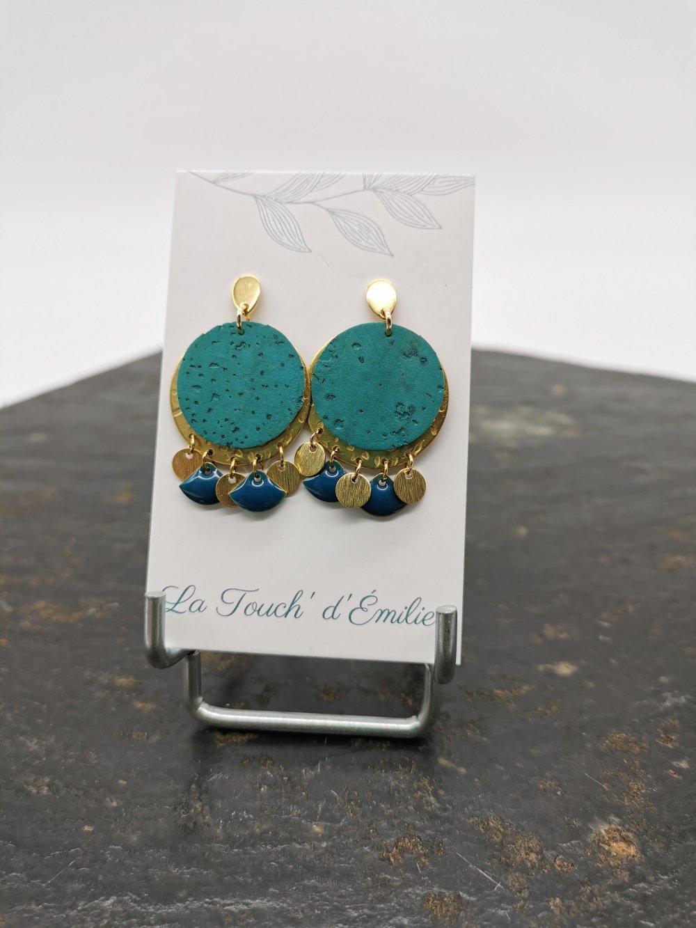 Puces Pampille Bleu turquoise--2226742227040