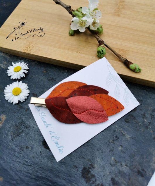 Barrette Plume Flamme