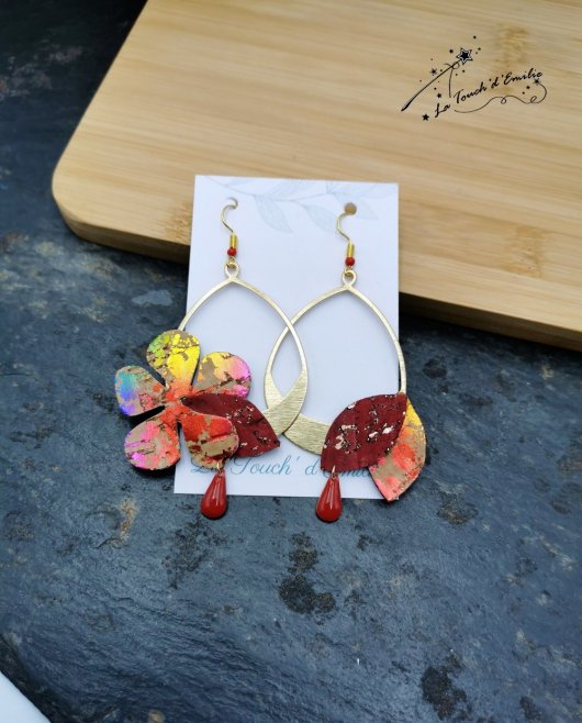 Boucles Hibiscus Décalées Rouge Punchy