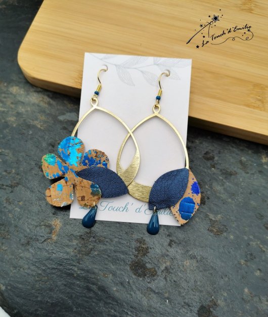 Boucles Hibiscus Décalées Bleu Punchy