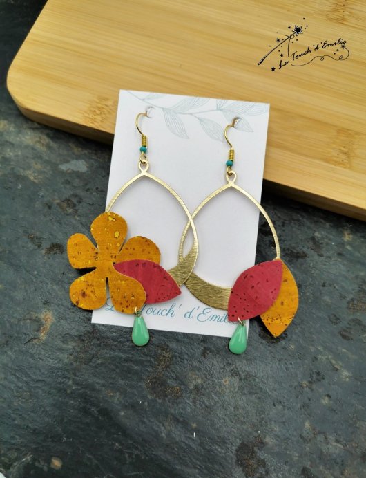Boucles Hibiscus Décalées Soleil rose