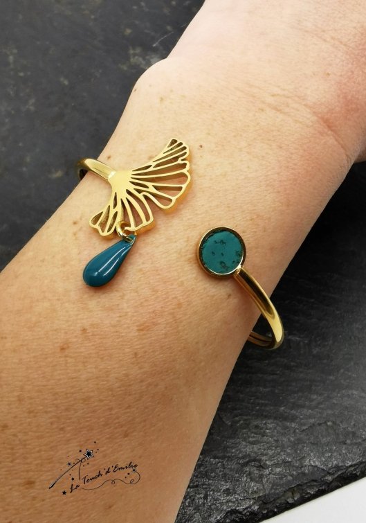 Bracelet Gingko Bleu canard