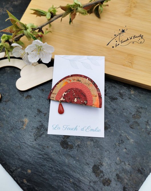 Broche Arc-en-Ciel Rouge Orangé