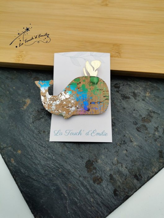 Broche Baleine Punchy Bleu