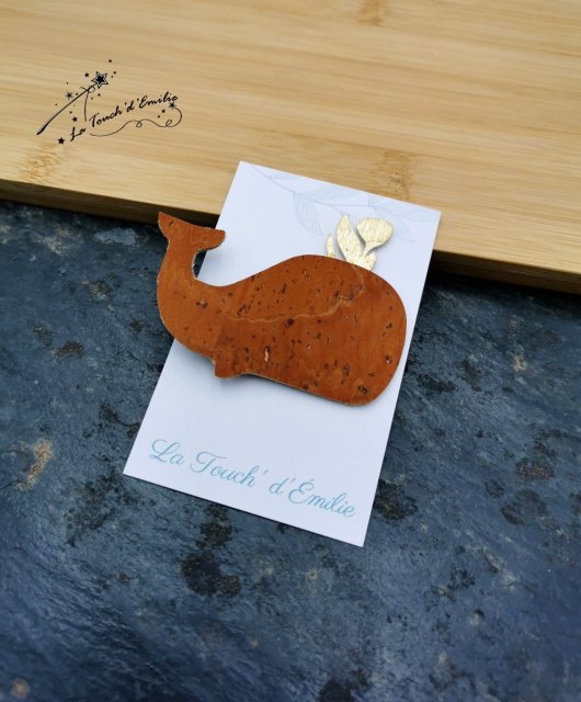 Broche Baleine Camel