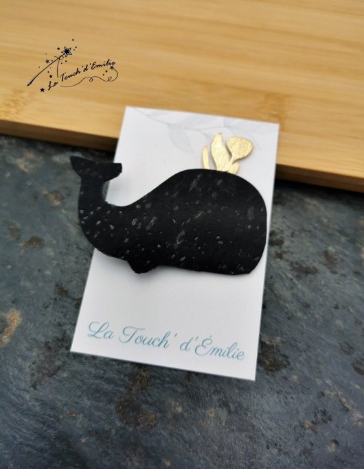Broche Baleine Noir Intense