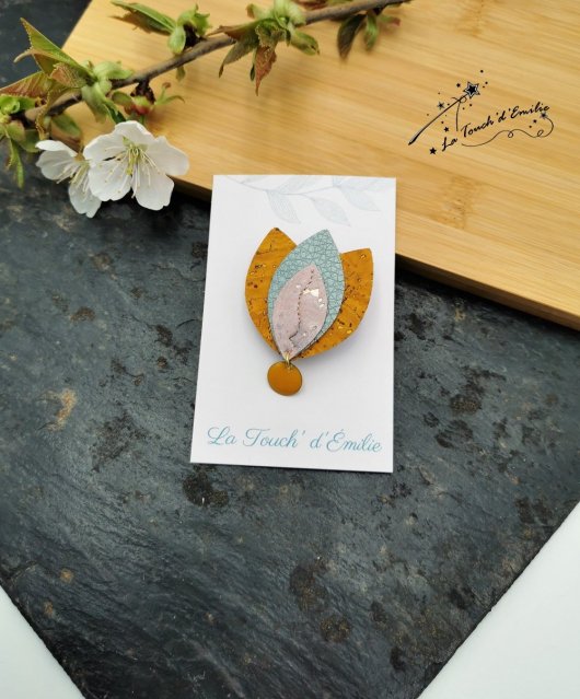 Broche Lotus Citron rose