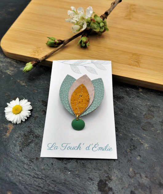 Broche Lotus Citron glacé