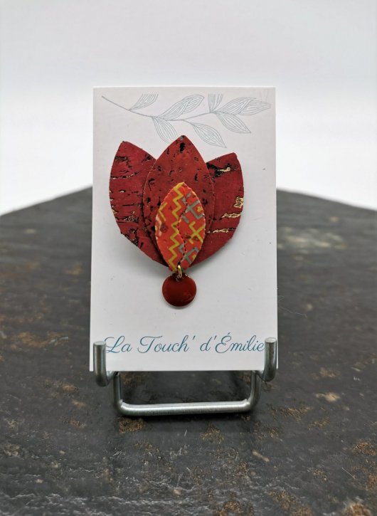 Broche Lotus Rouge 