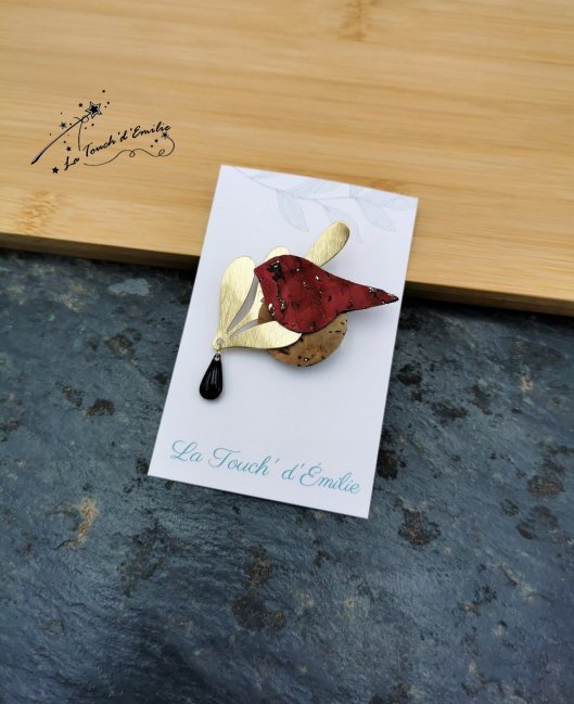 Broche Oiseau Rouge luxe