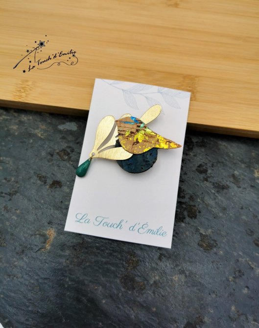 Broche Oiseau Bleu Punchy