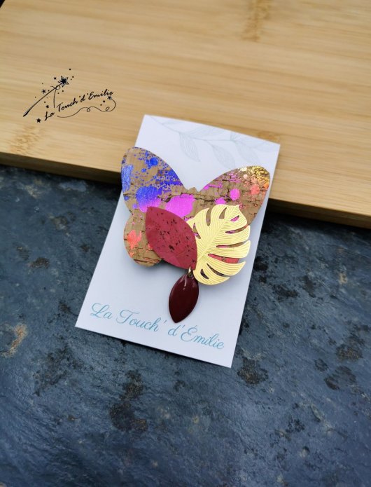Broche Papillon Punchy Rose