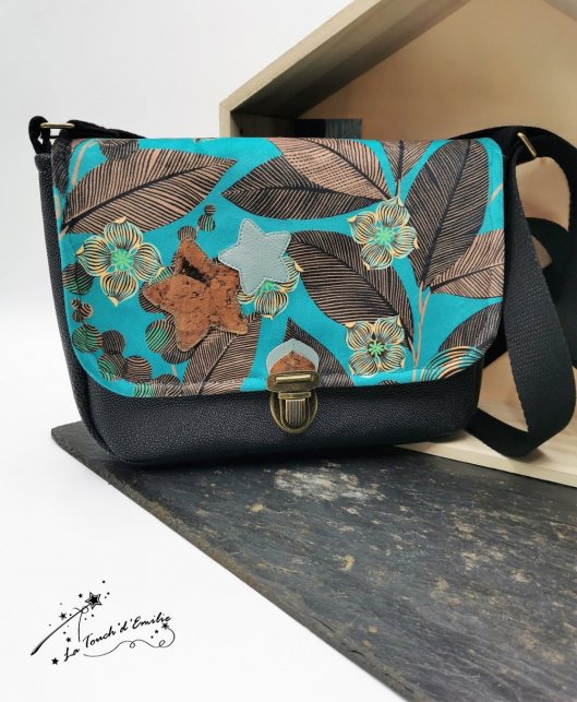 Sac City Cartable Grenade Turquoise étoilé