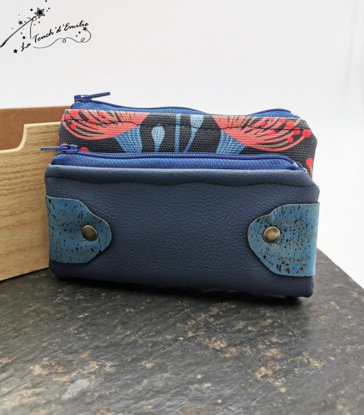 Pochette Dubble Fleur Bleue