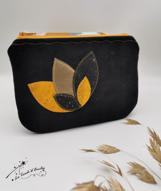 Pochette Nymphéa Gold noire