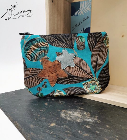 Pochette Plate Grenade Turquoise étoilé