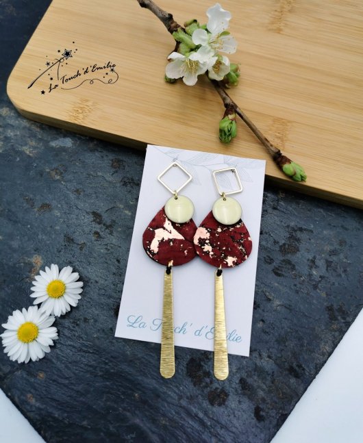 Puces Gouttes Luxe Rouge Marbré