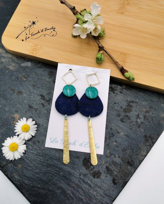 Puces Gouttes Luxe Nuit Turquoise