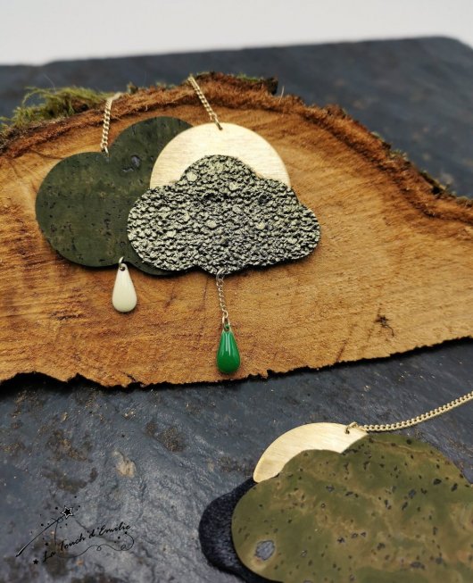 Sautoir Nuage Green Glitter