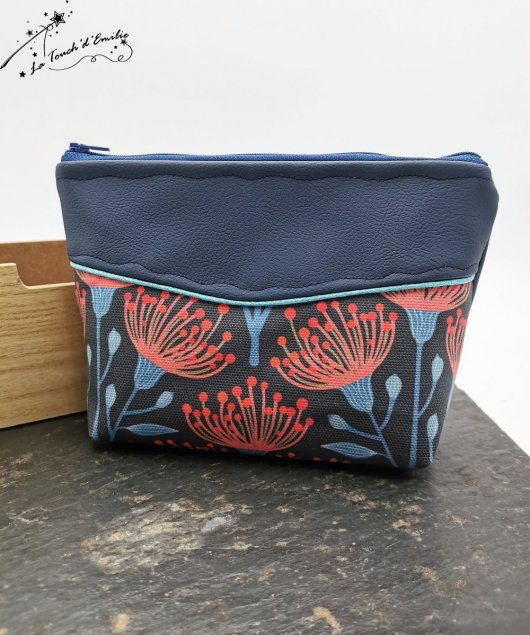 Trousse Maquillage Fleur bleue