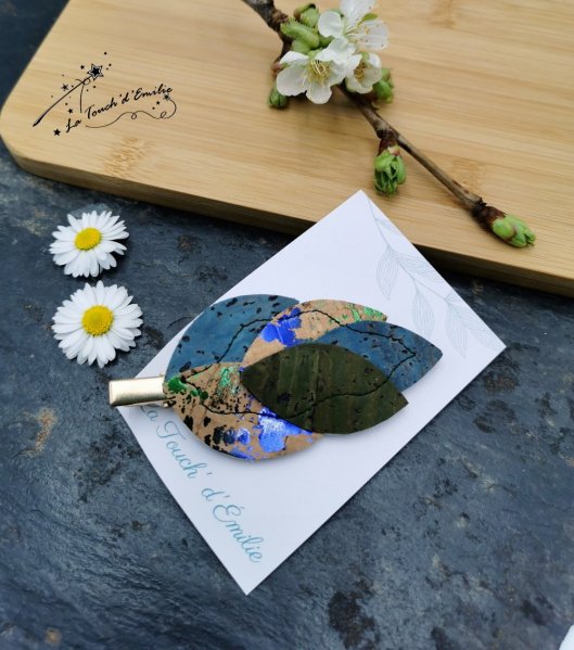 Barrette Plume Punchy Bleu