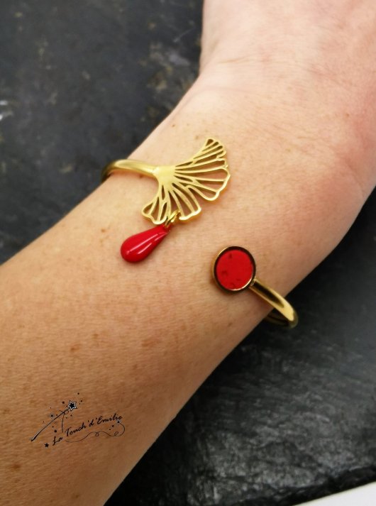 Bracelet Gingko Rouge Intense