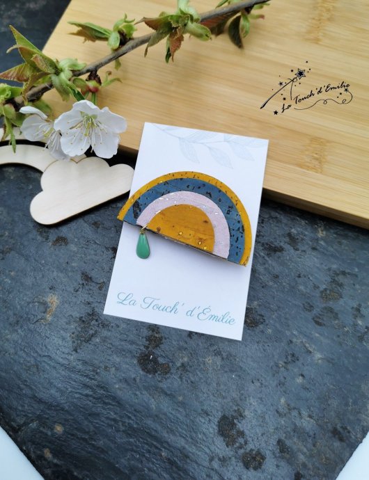 Broche Arc-en-Ciel Bleu Citron