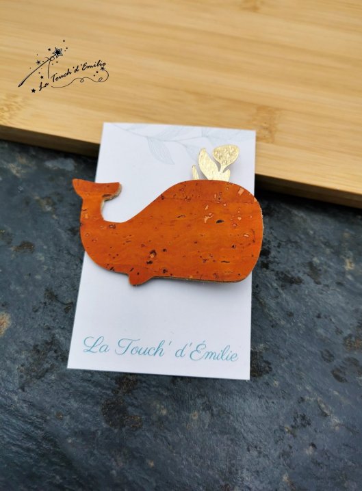 Broche Baleine Orange