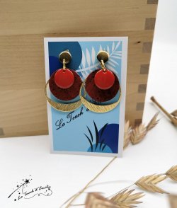 Boucles Puces 'Cercle' Rouge