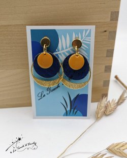 Boucles Puces 'Cercle' Bleu citron