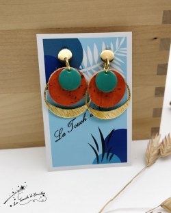 Boucles Puces 'Cercle' Orange