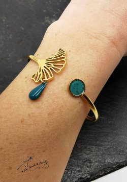 Bracelet Gingko Bleu canard