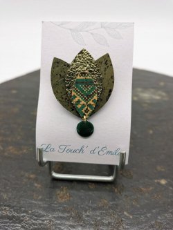 Broche Lotus Green aztèque