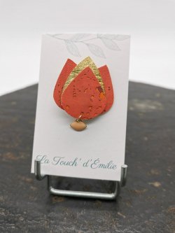Broche Tulipe Corail