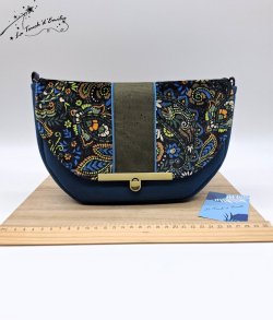 Sac City Velours Milleraies Bleu
