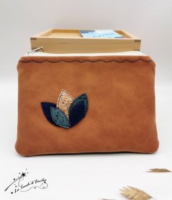 Porte Monnaie-cartes Nymphéa Rétro Peau de Pêche