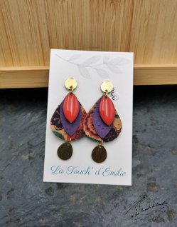 Puces Gouttes Luxe Parme Floral 13