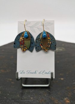 Créoles clochettes bleu 