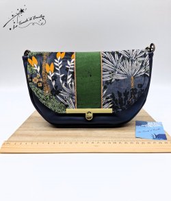 Sac City Palmeraie Velours Bleu Irisé